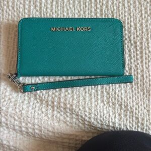 Michael Kors Turquoise Wristlet